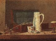 Jean Baptiste Simeon Chardin Pipes and Drinking Pitcher Spain oil painting artist